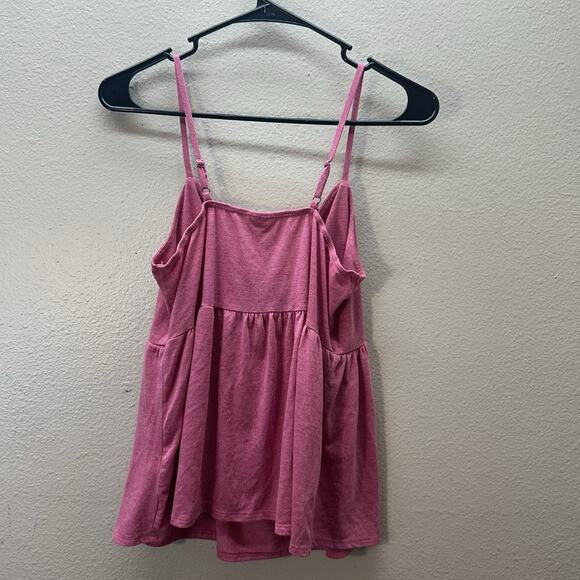 Y2K Babydoll Top Small Pink Tie Front Coquette Feminine Cropped Mossimo Supply - Picture 4 of 4